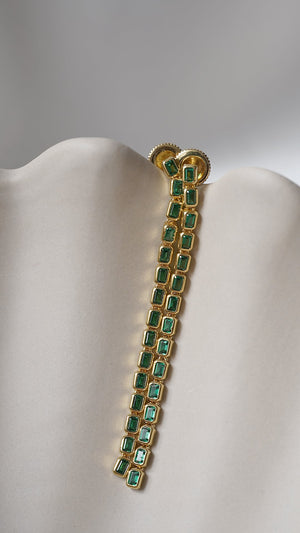 Baby Cassidy Emerald Green Earrings Gold Vermeil