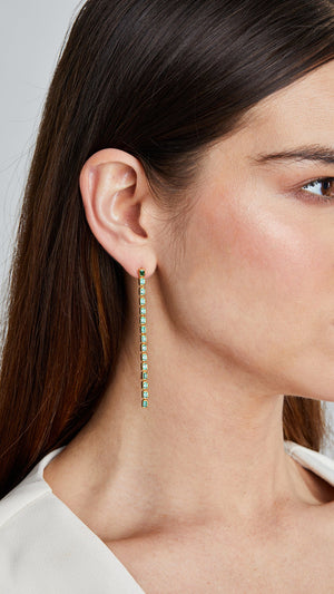 Baby Cassidy Emerald Green Earrings Gold Vermeil