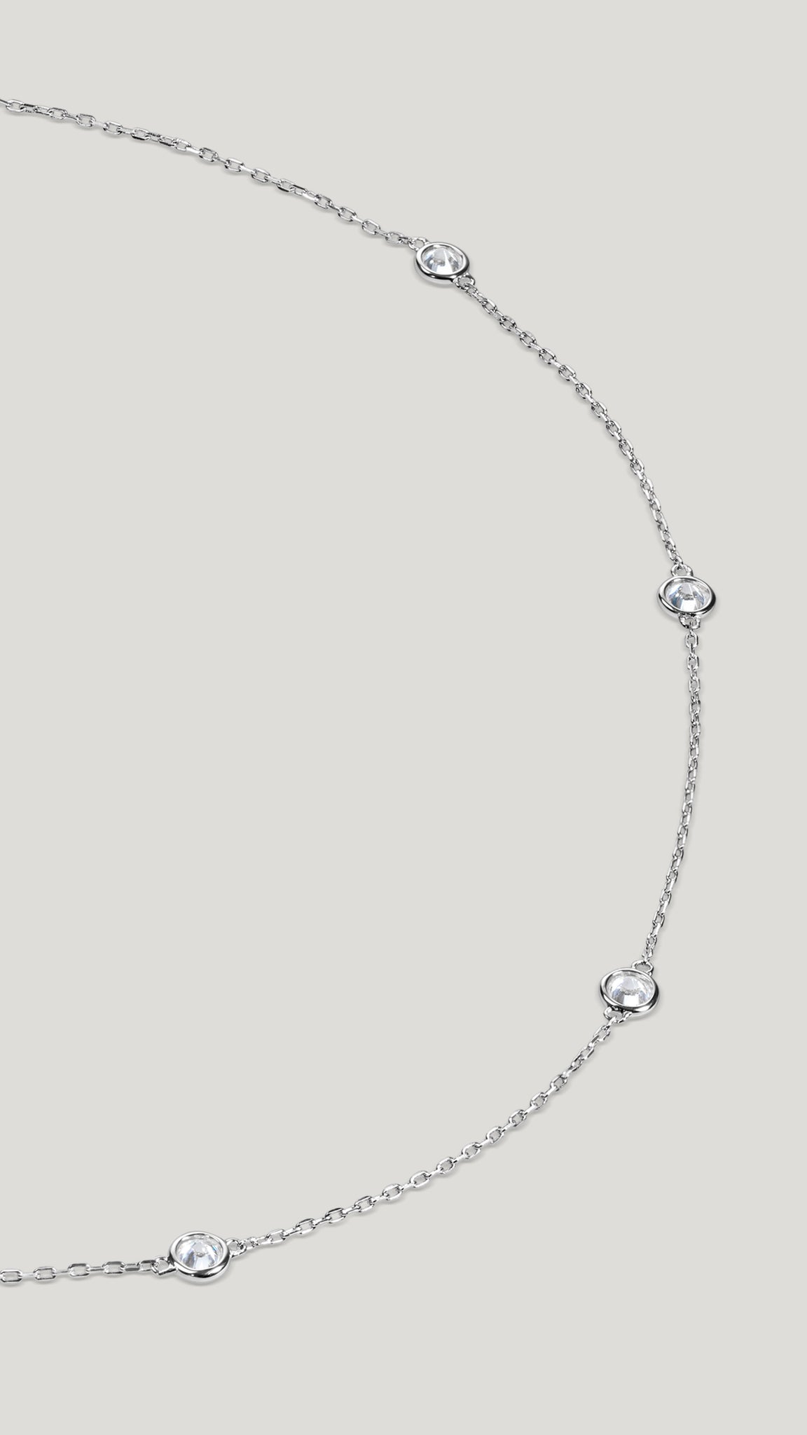 Petra Necklace White Gold Plated