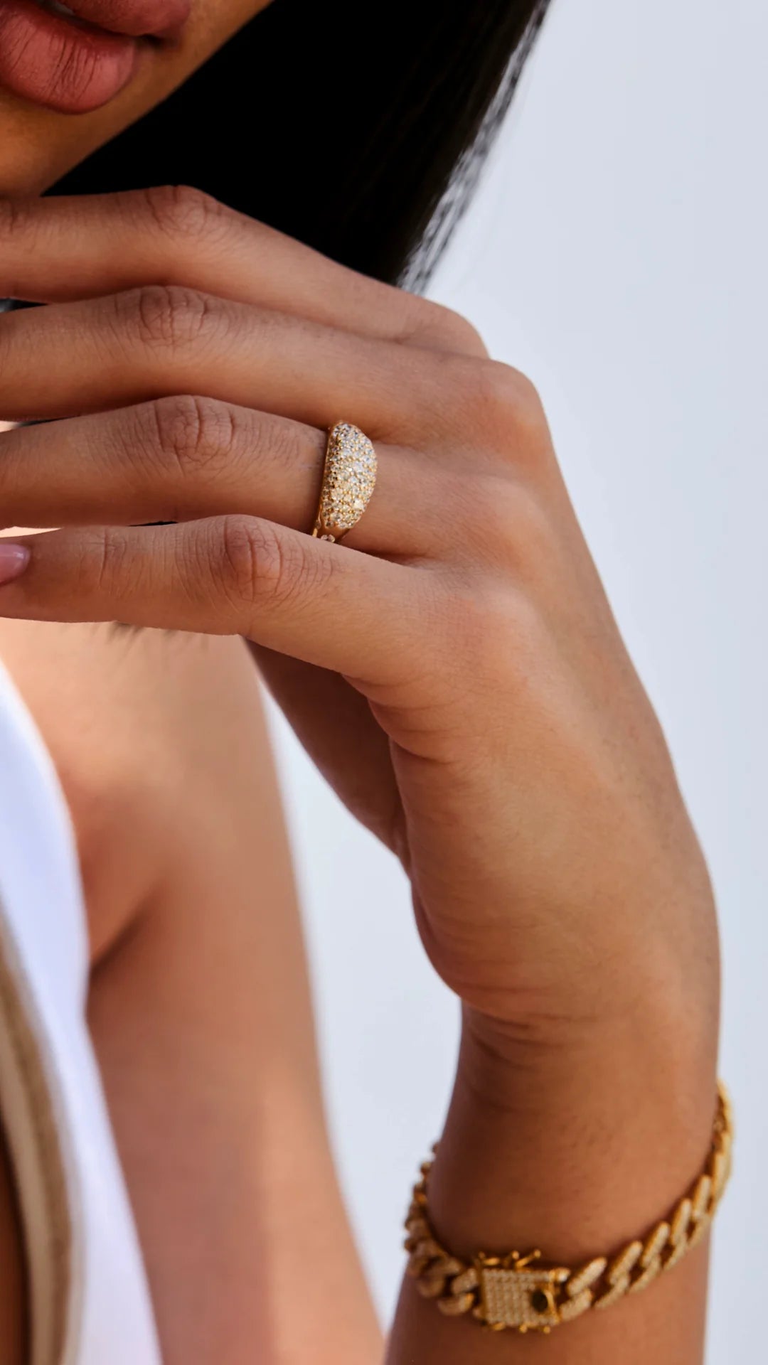 Hera Pavé Ring Gold Vermeil