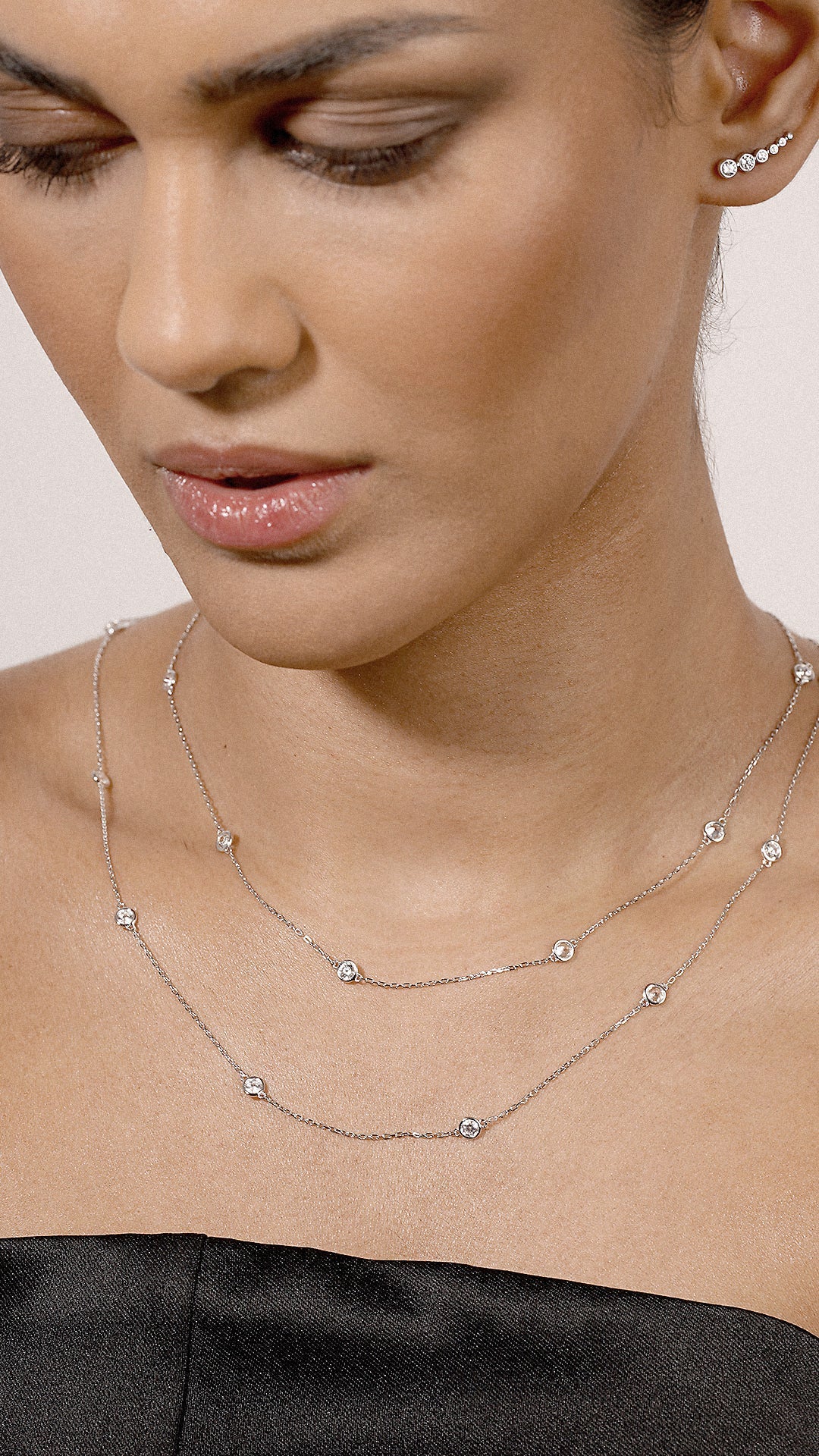 Petra Necklace White Gold Plated