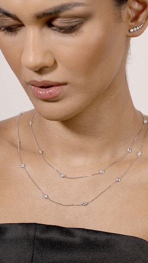 Petra Necklace White Gold Plated