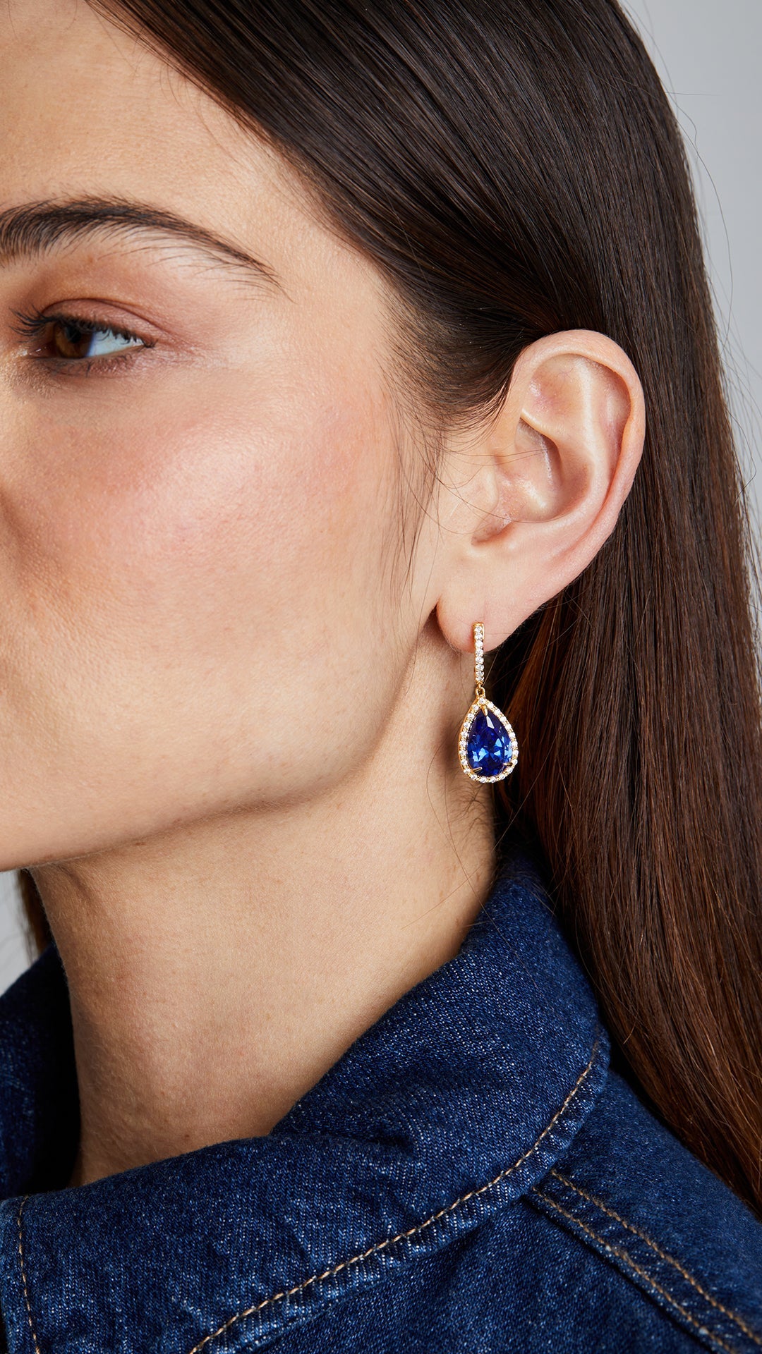 Tanzanite keystone drop earrings for women