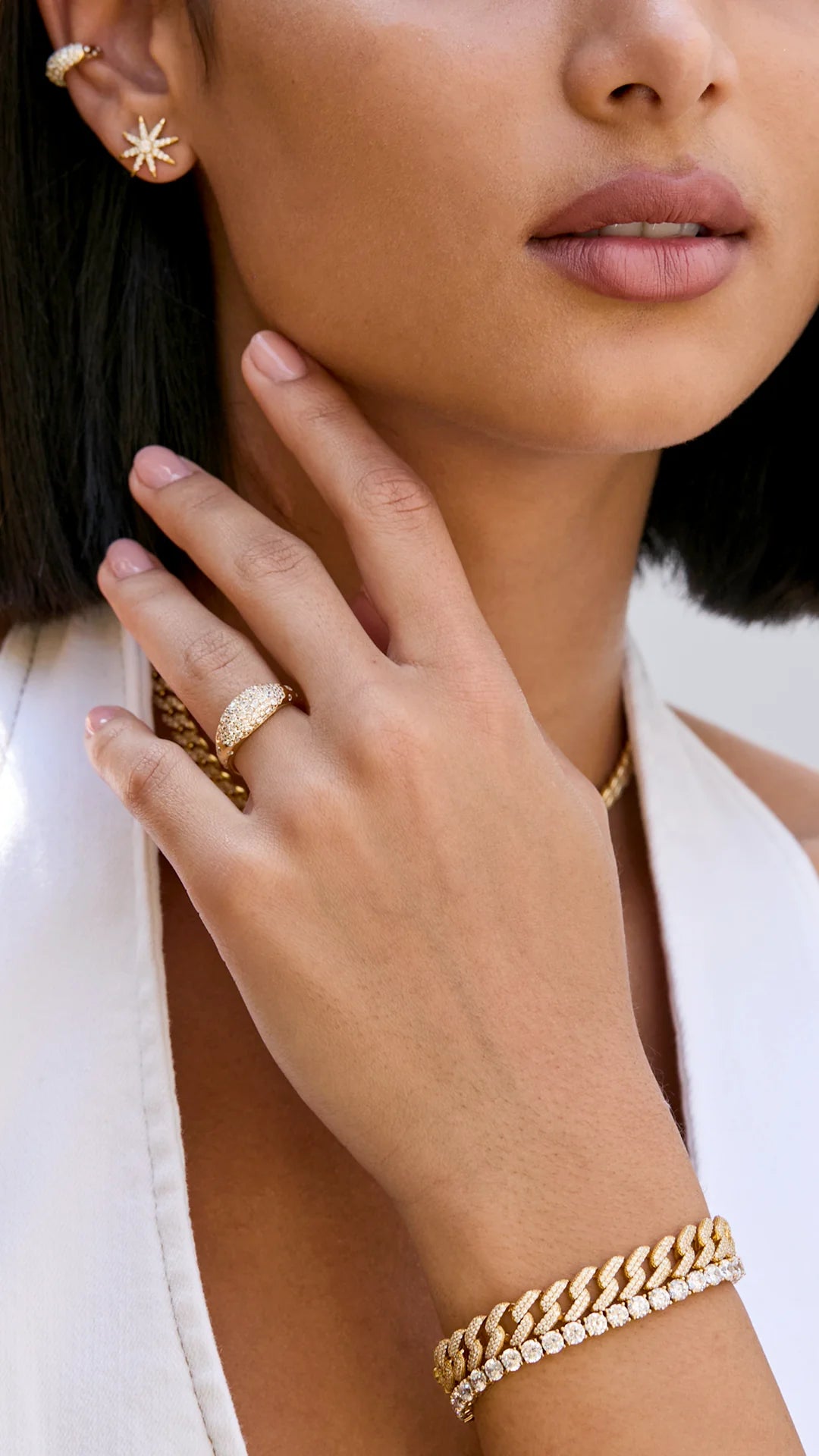 Hera Pavé Ring Gold Vermeil