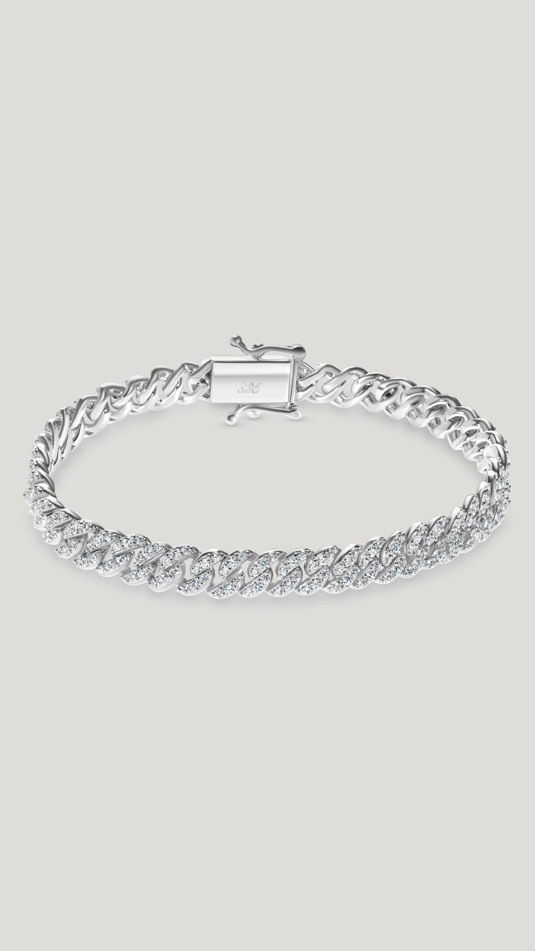 Vida sterling silver pavé small cuban chain bracelet for women