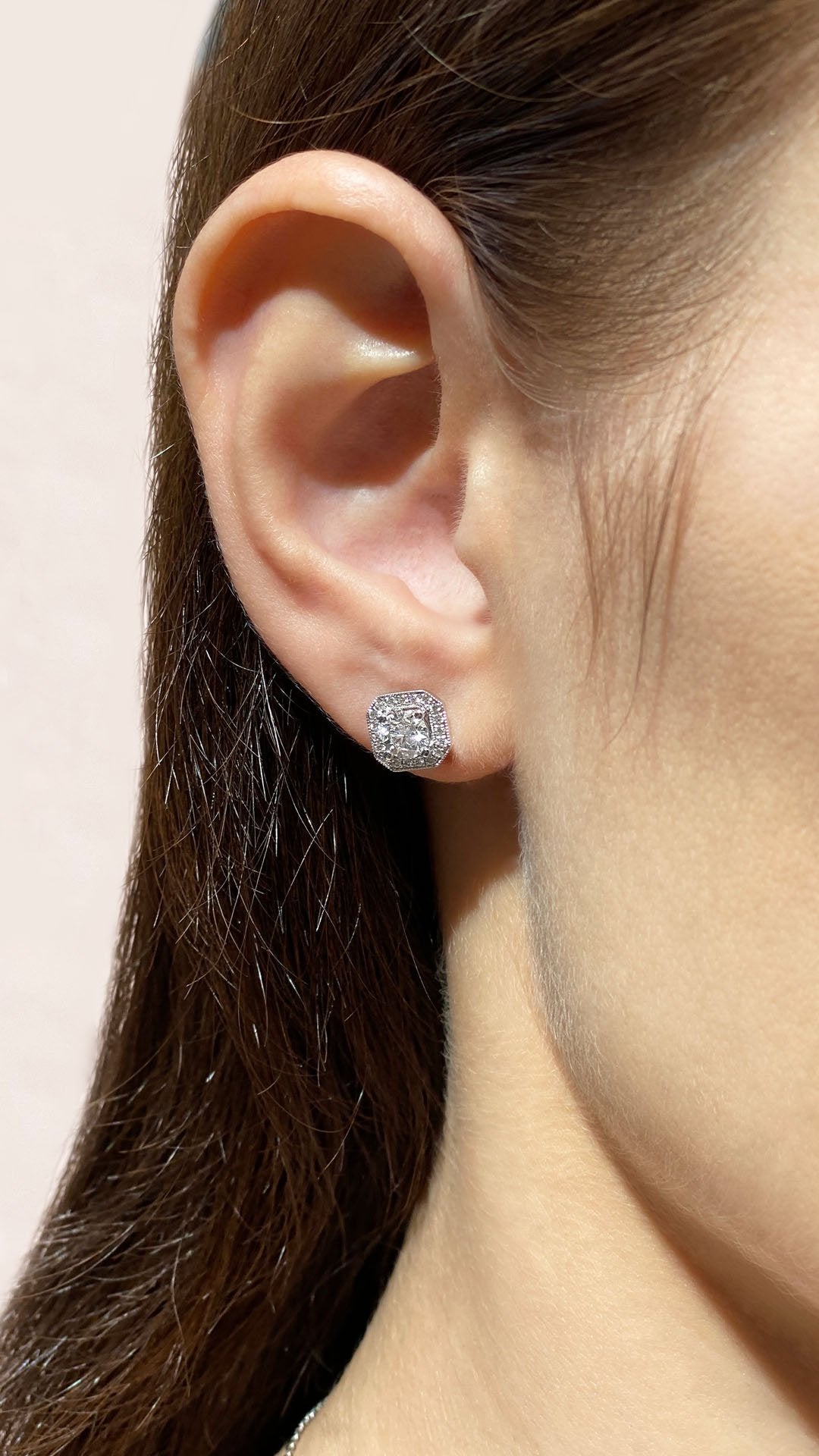 Leonora Studs 18K White Gold