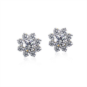 Paige Round Flower Cluster Earring White Gold