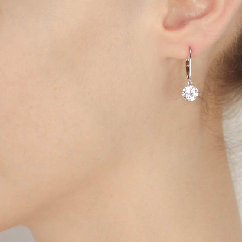 9K White Gold Drop Earrings