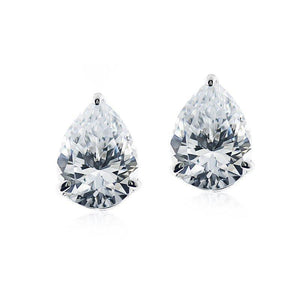 Cecile Pear Studs 9K White Gold