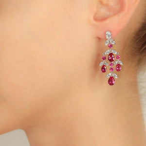 Aster Ruby Chandelier Earrings