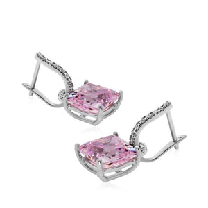Raven Pink Cushion Drop Earrings