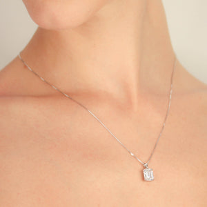 Bailey Emerald Single Prong Pendant Necklace
