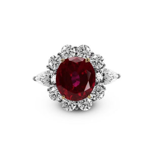 Sterling Silver Cocktail Ring - Ruby Centre Stone