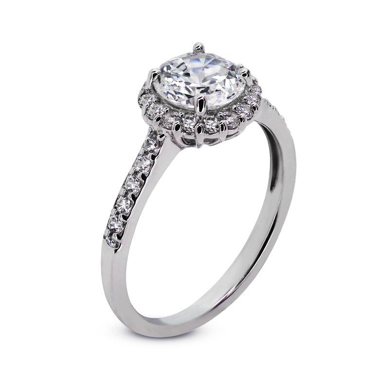 Sterling Silver Microset Ring - Engagement Ring
