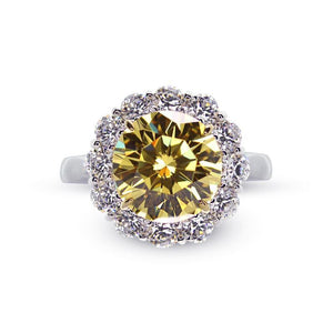 Shadia Canary Round Borderset Ring