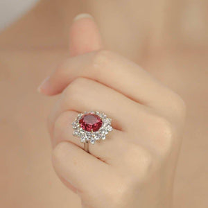 Kiana Starburst Oval Ruby Ring