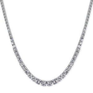 Sterling Silver Tennis Necklace - Graduated effect