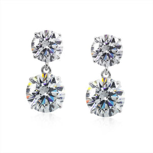 9K White Gold Drop Earrings