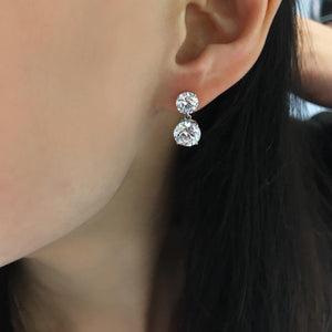 9K White Gold Drop Earrings