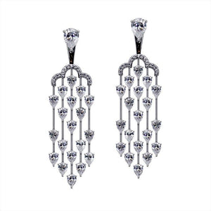 Sterling Silver Chandelier Drop earrings - inspired by falling rain