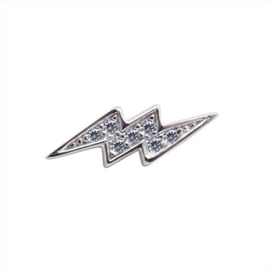 Sterling Silver Stud Earring - Single Lightning Bolt Stud earring