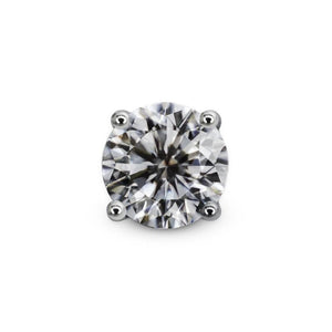 Sterling Silver Stud Earring - Single Round Stud