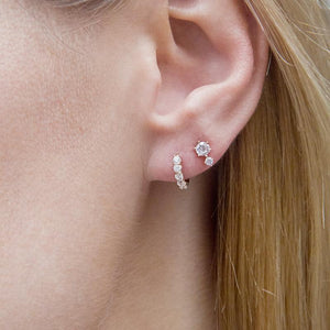 9K Yellow Hold Mini Hoop Earring