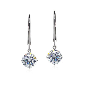 9K White Gold Drop Earrings