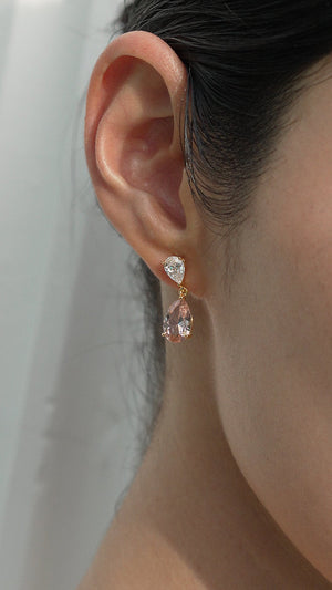 Arabella Morganite Earrings Gold Vermeil