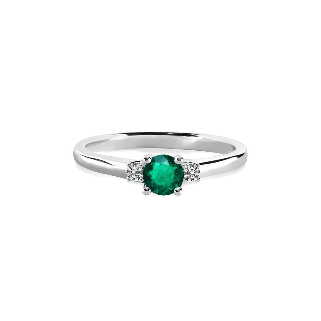 Adeline Ring 18K White Gold Emerald