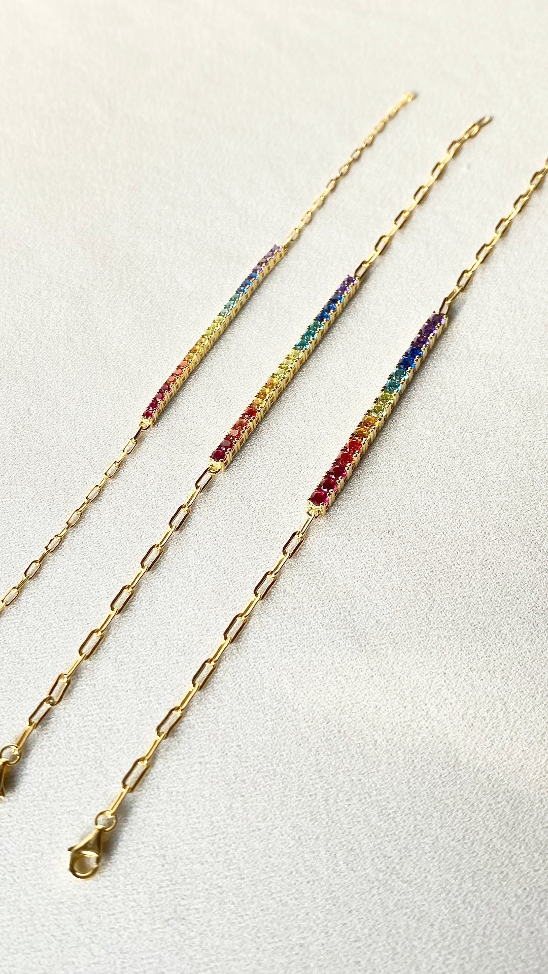 Aimee Rainbow Bracelet Gold Vermeil