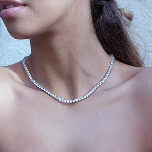 Prudence Round Prong Line Necklace
