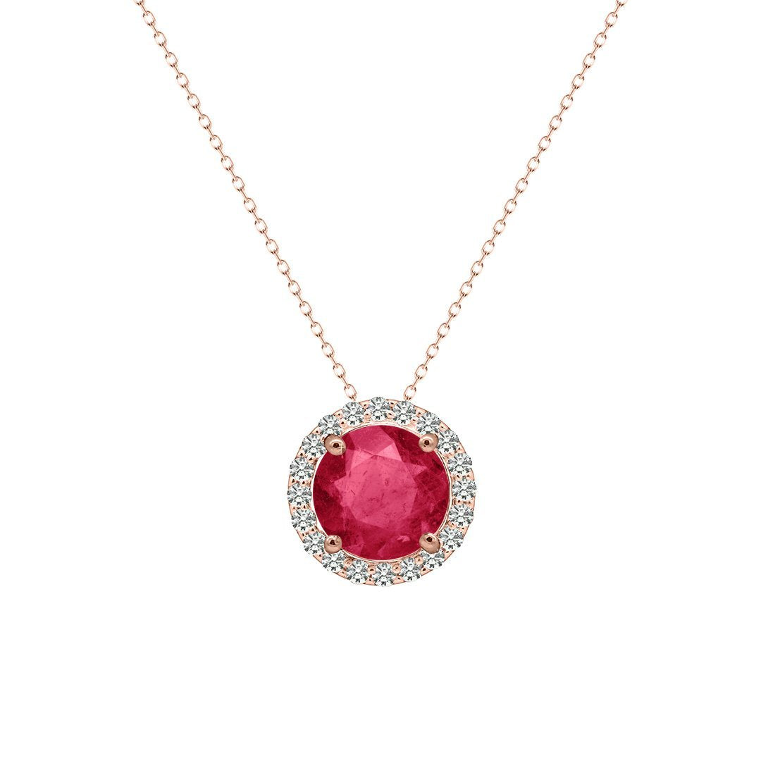 Cory Necklace 18K Rose Gold Ruby