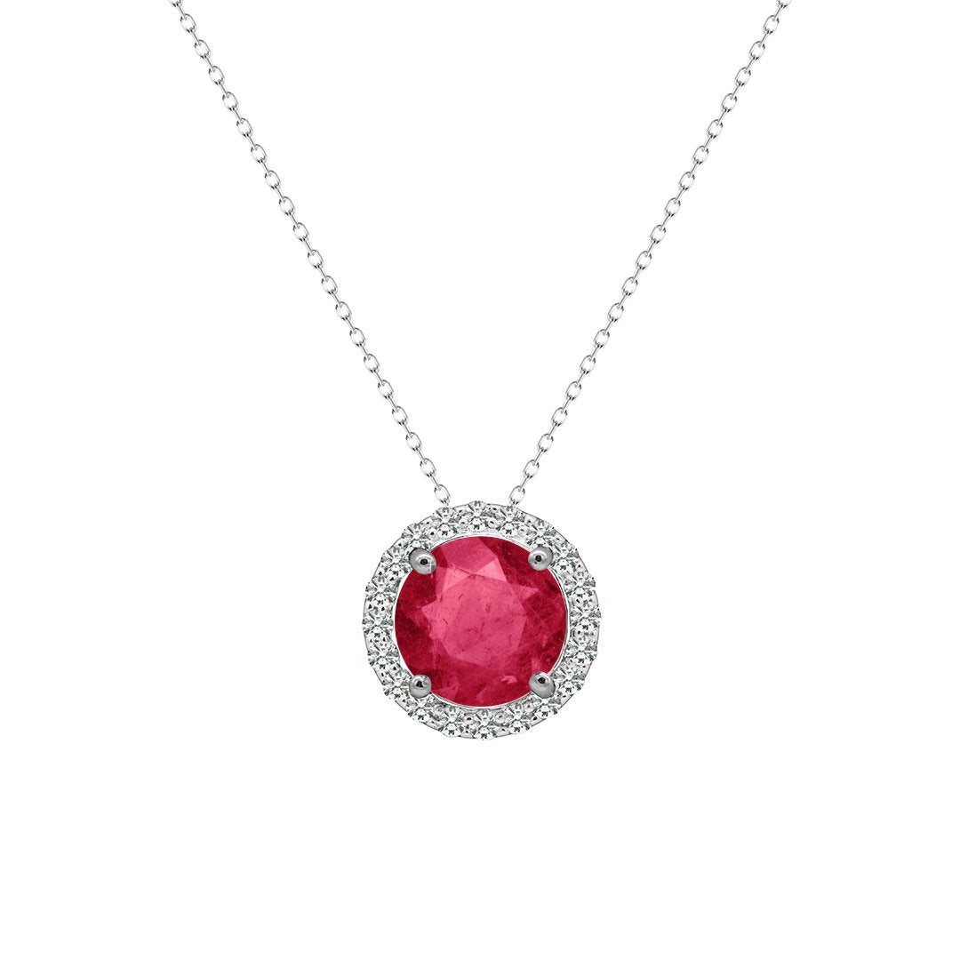 Cory Necklace 18K White Gold Ruby