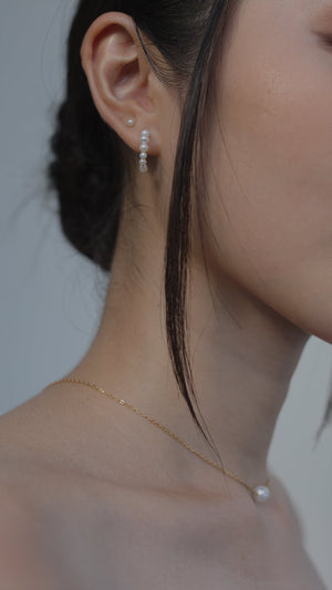 Cady Pearl Hoops Gold Vermeil