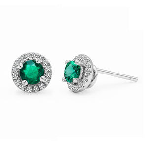 Cory Studs 18K White Gold Emerald