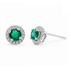 Cory Studs 18K White Gold Emerald
