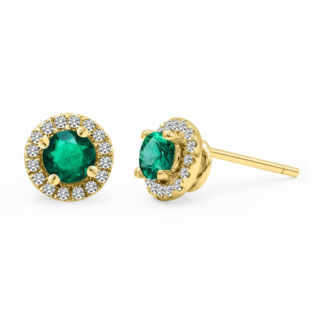 Cory Studs 18K Rose Gold Emerald