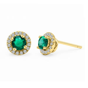Cory Studs 18K Rose Gold Emerald