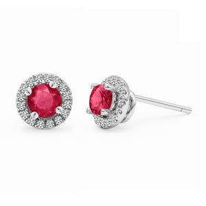 Cory Studs 18K White Gold Ruby