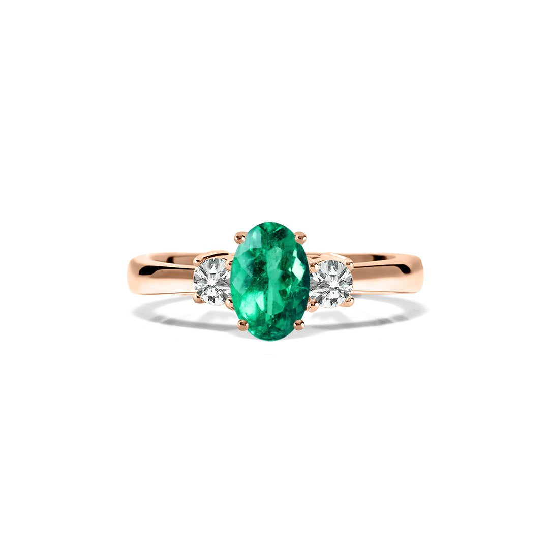 Elizabeth Ring 18K Rose Gold Emerald