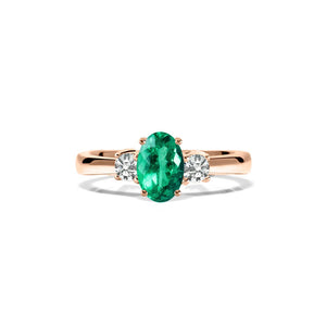 Elizabeth Ring 18K Rose Gold Emerald