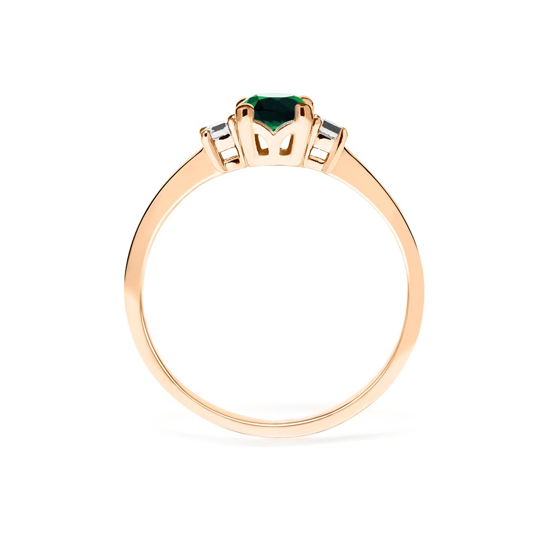 Elizabeth Ring 18K Rose Gold Emerald