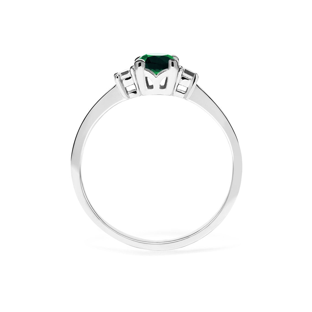 Elizabeth Ring 18K White Gold Emerald
