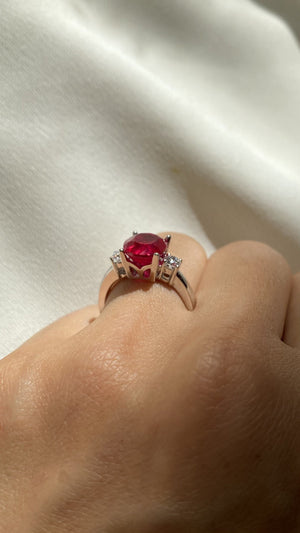Elizabeth Ring 18K White Gold Ruby