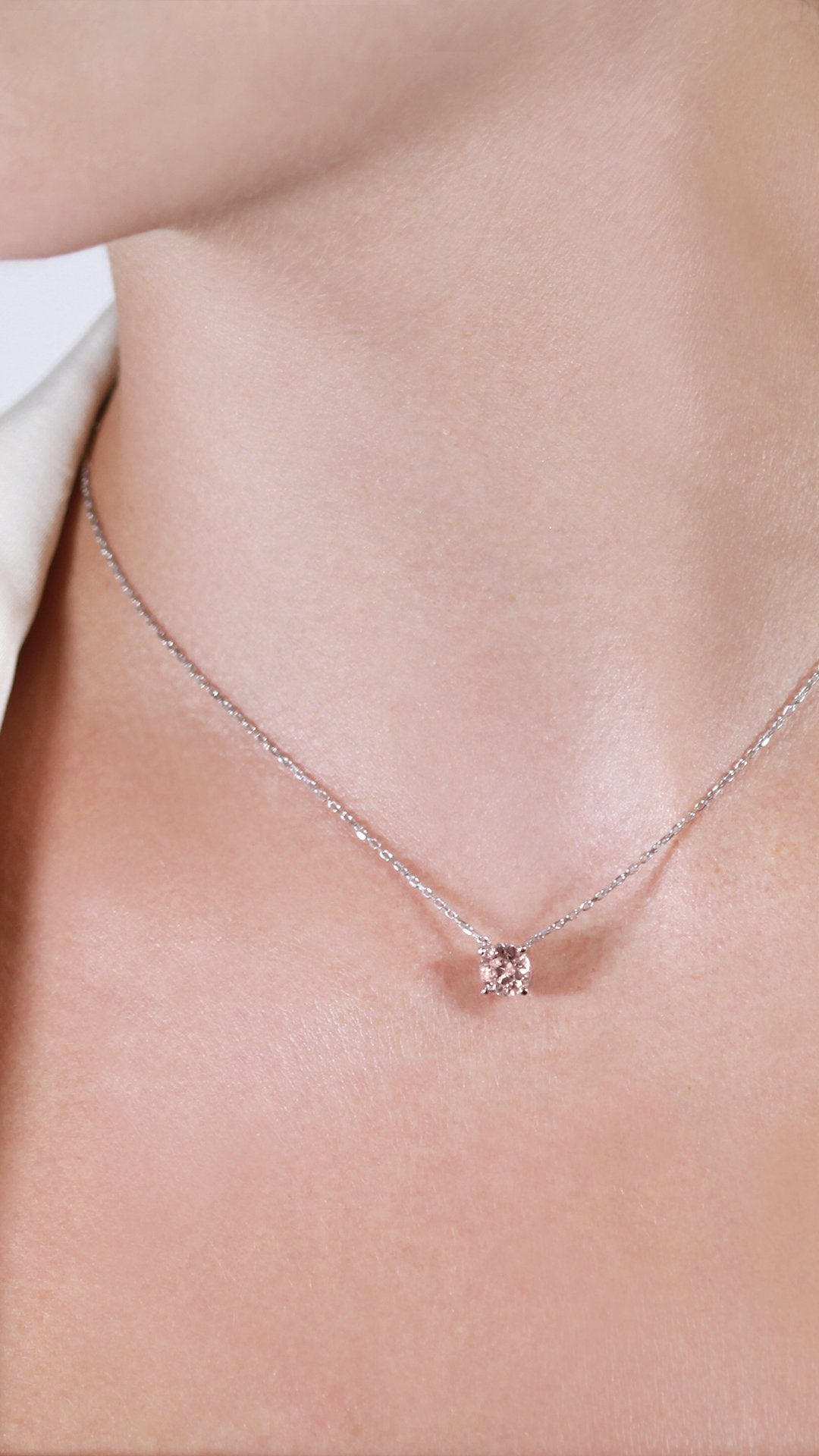 Loretta Necklace Fancy Pink 1.22ct 18K White Gold