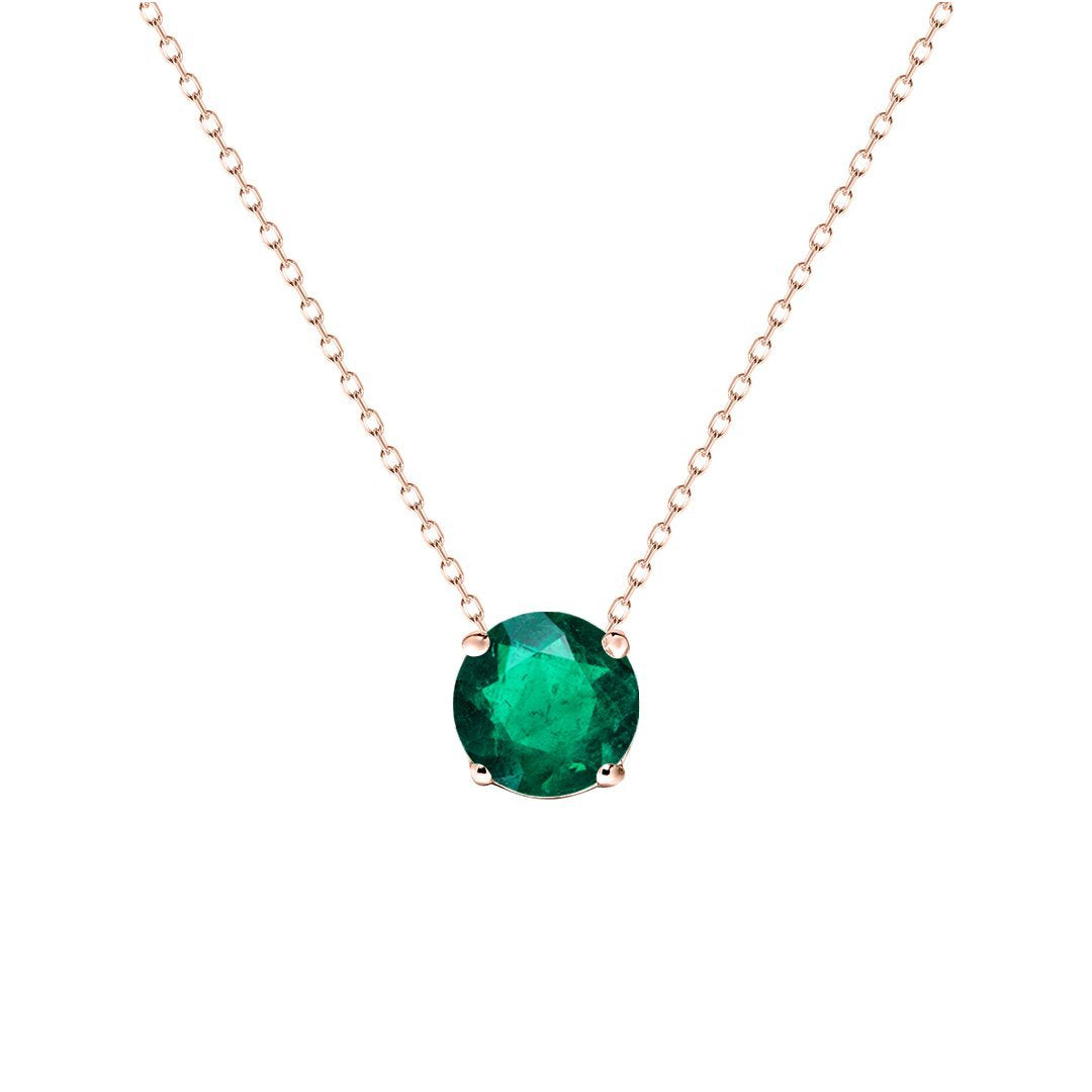 Loretta Necklace 18K Rose Gold Emerald