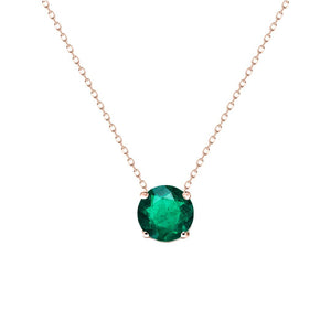 Loretta Necklace 18K Rose Gold Emerald