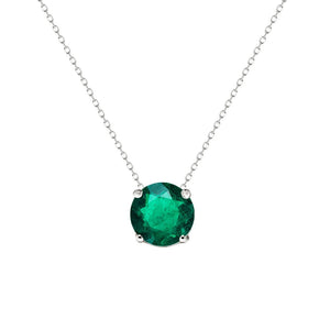 Loretta Necklace 18K White Gold Emerald