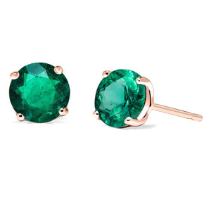 Irene Studs 18K Rose Gold Emerald